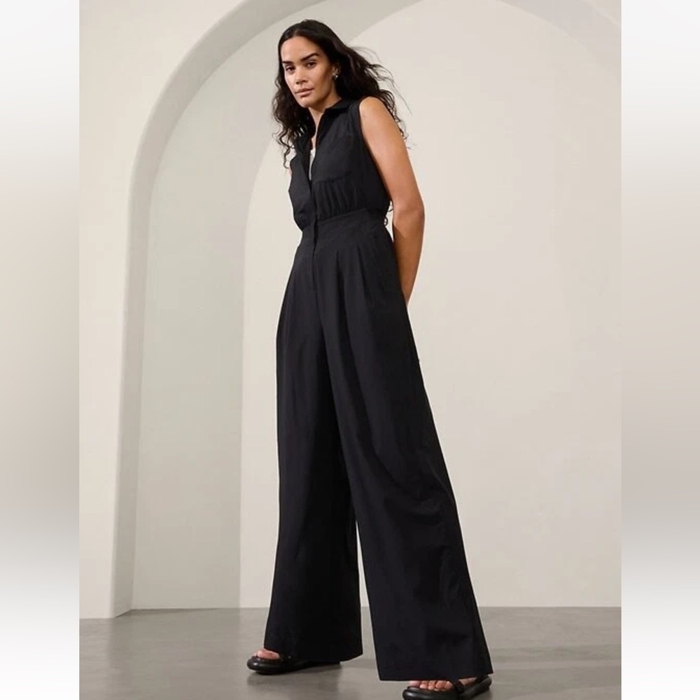 Athleta Classic Black Wide-Leg Jumpsuit